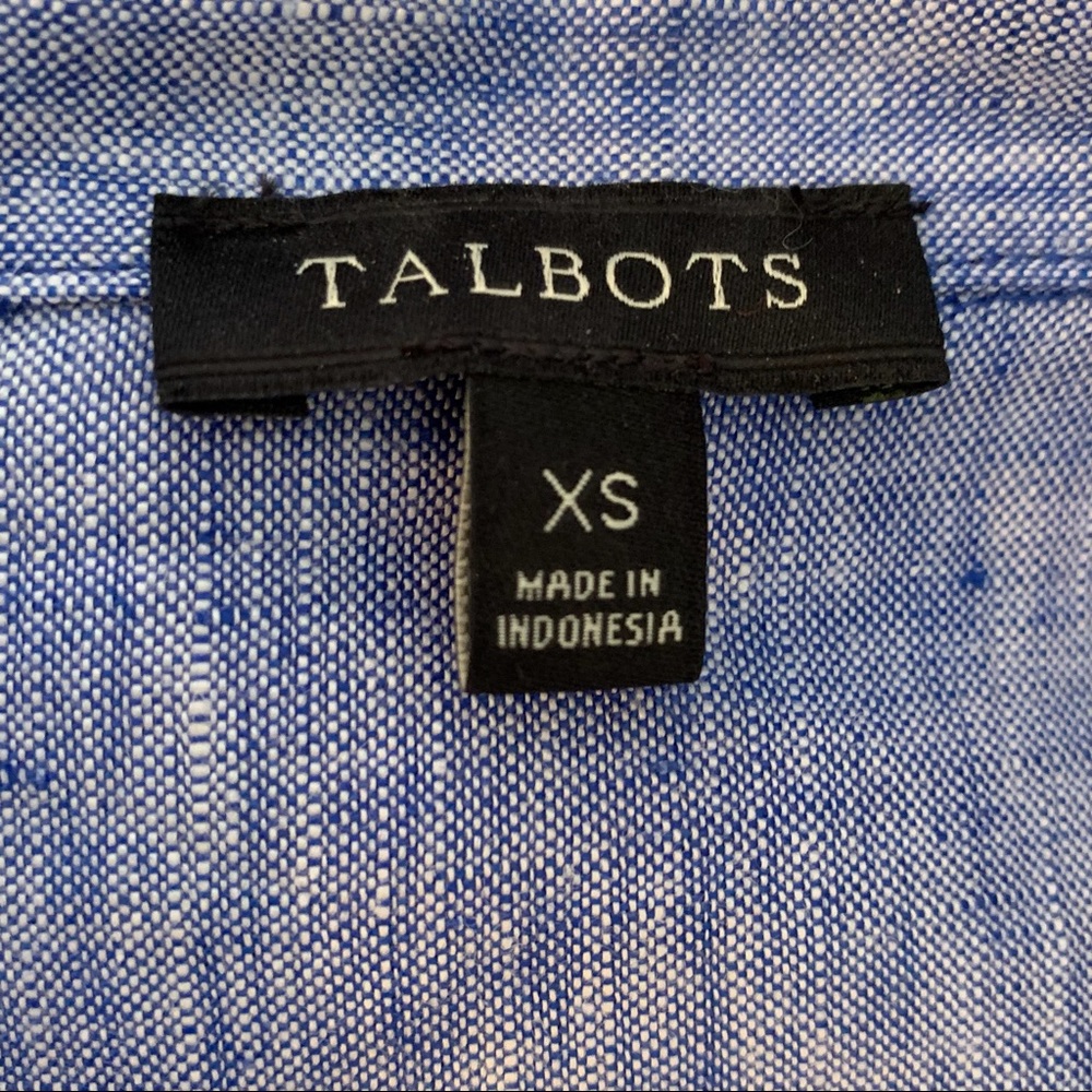 Talbots Blue Linen long sleeve pullover top. Size XS. - Picture 3 of 4